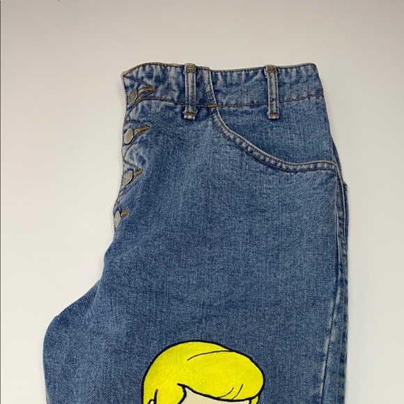 Fred Jones “ Scooby doo” Hand painted Custom Jeans - Picture 2 of 3